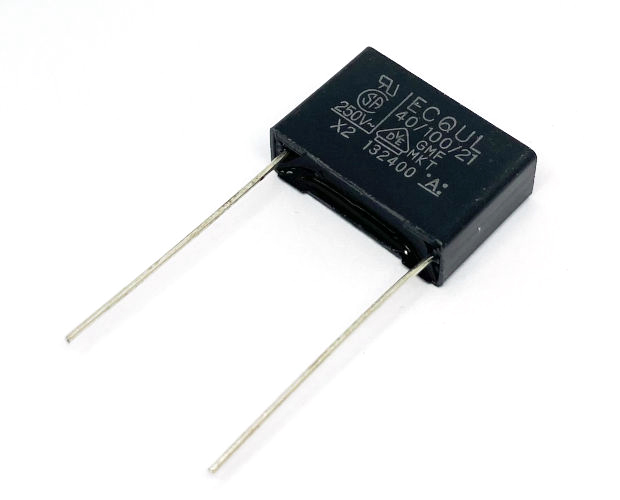 メタライズドフィルムコンデンサ AC275V 0.1μF ±20% (100個入) ■限定特価品■