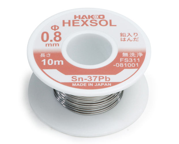 鉛入共晶はんだ Sn-37Pb Φ0.8mm 10m巻