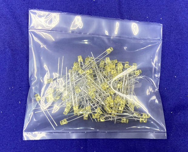 φ3mm フラットレンズLED 黄 (100個入) ■限定特価品■